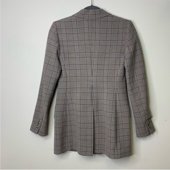 Aritzia Wilfred Margaux Academia Plaid Check Double Breasted Blazer Size 2 - Picture 8 of 10